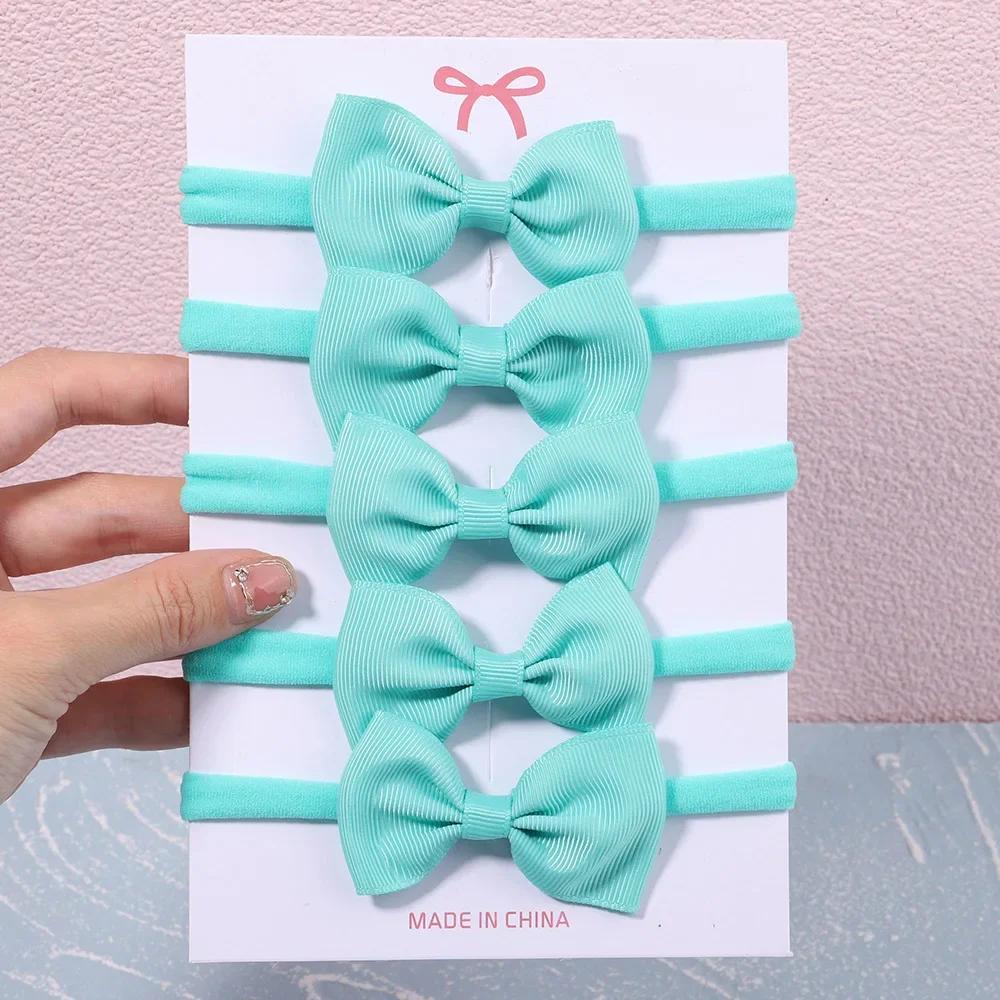 5/6Pcs Girls Solid Color Bowknot Headband For Baby Kids Grograin Ribbon Headwear Hair Bands Infant Hair Accessories