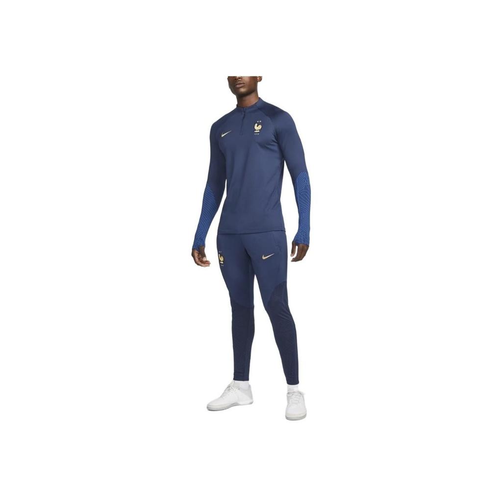 Nike 144 Ss23 Fff Strike France National Team Qatar World Cup Soccer Training Printed Slim Fit Mid Rise Sports Pants Men Pants Dark-Blue DH6480-412