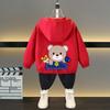 Spring and Autumn 1 2 3 4 5 6 Years Boys Coats Patchwork Cartoon Dinosaur Pattern Hooded Windbreaker Leisure Overcoat for Kids Birthday Present