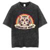 Lesbiche Mangiano Cosa Magliette Lavate Vintage Unisex Casual Cotone Retro Manica Corta Magliette Uomo Donna Carino Divertente Gatto Meme Maglietta