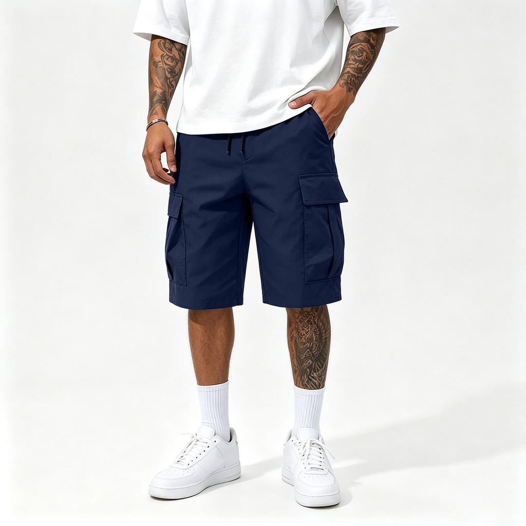 Herren Cargoshorts mit lockerem Schnitt und geradem Bein, mit mehreren Taschen, lässige Utility-Shorts für den Sommer
