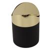 Desktop Trash Can Stainless Steel Household Mini Trash Basket Clamshell Paper Basket with Gold Lid