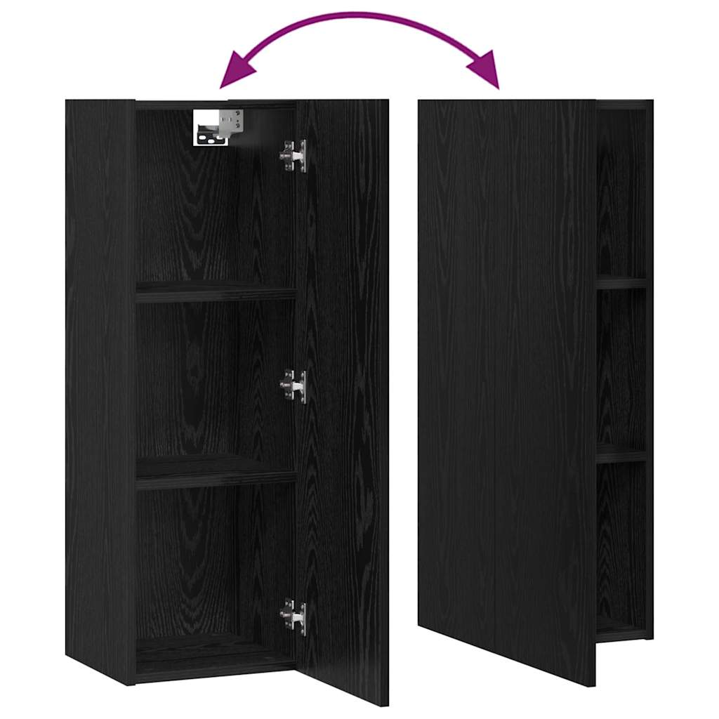 TV Cabinet Set 8 Pcs Black Oak Effect Particleboard