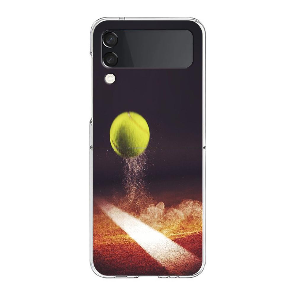 Phone Cover For Samsung Galaxy Z Flip 6 5 4 Case Transparent For Samsung Z Flip 3 Hard PC Foldable Shell Tennis Sport Capas Bags