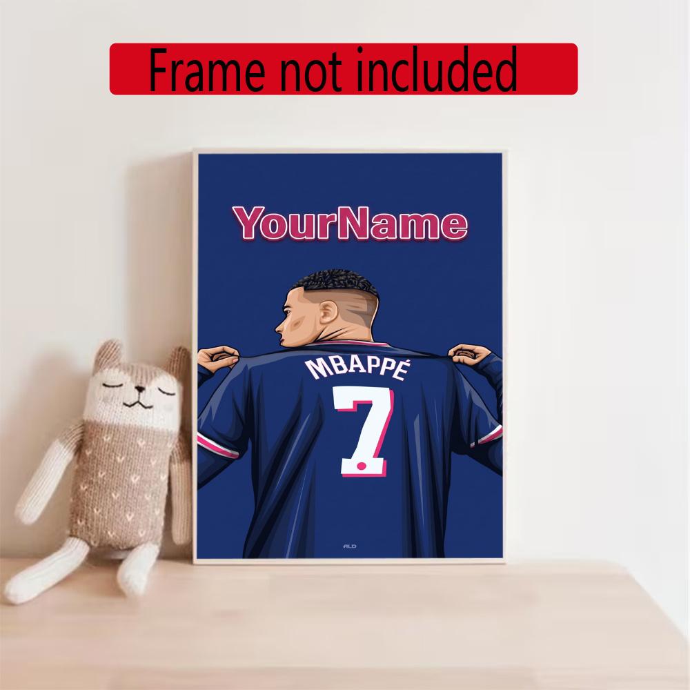 Mbappe Customize Your Name Diamond Painting Round Diamond Diy Frameless Holiday Artwork Suitable For Home Office Wall Decoration
