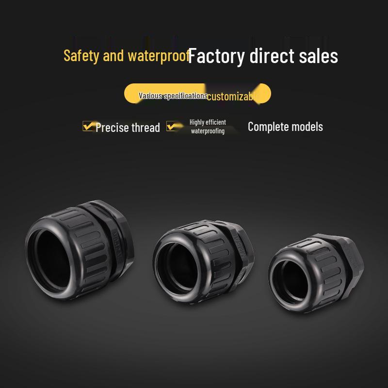 Waterproof Corrugated Pipe Connector with Plastic Thread Gland M16/M12