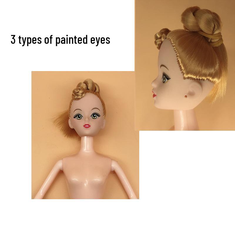 30cm 11-inch BJD Doll with Blinking Real Eyes, Changeable Clothes, DIY Options, and Bonus Head