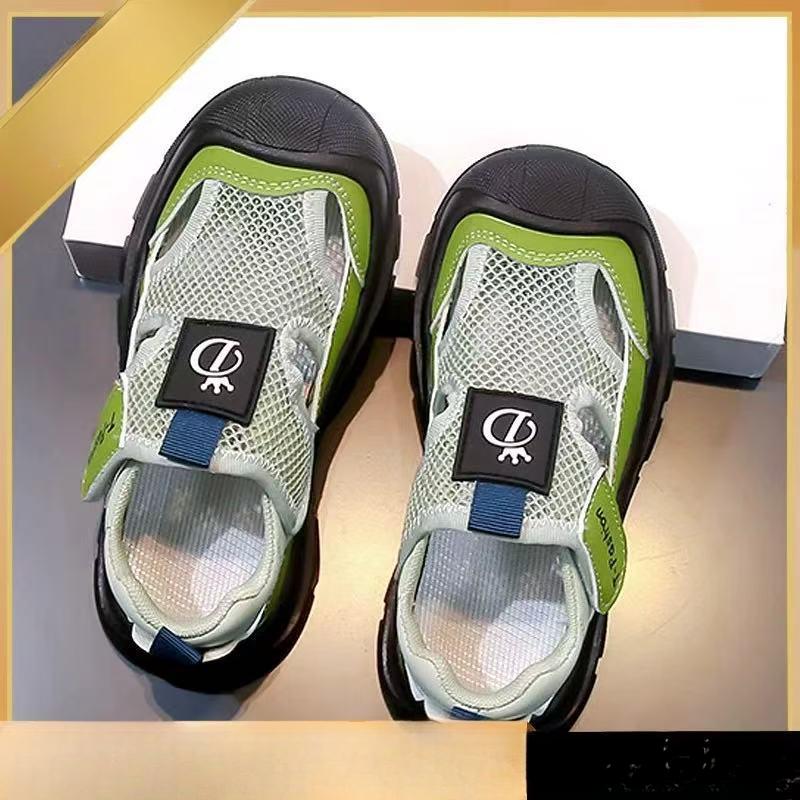 

Сандалии для мальчиков тонкие летние детские сетчатые дышащие кроссовки 33 зелёный