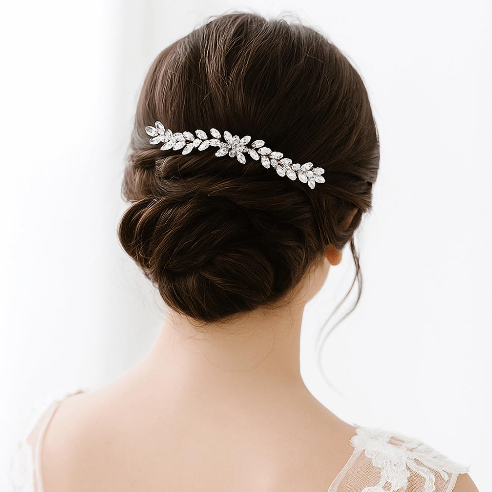 Silver Toothed Insert Comb Gold Hair Clip Luxury Rhinestone Hairpin  Festival