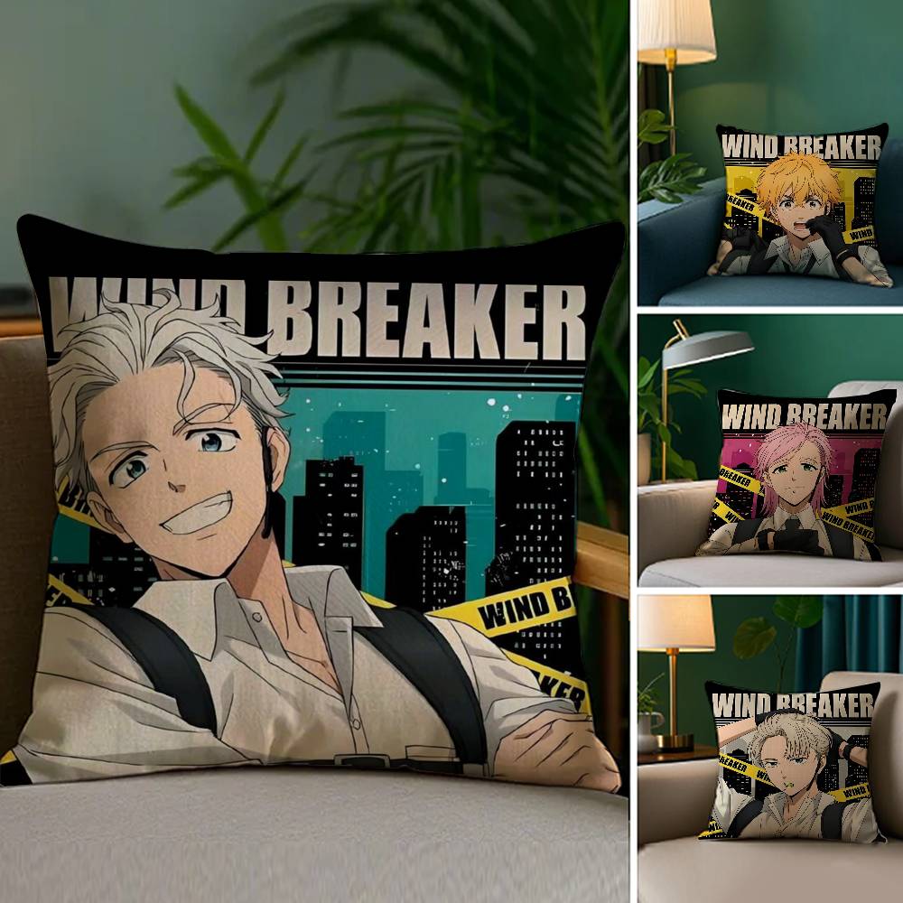 W-Vindjacka Webtoon Kuddfodral Soffa Vardagsrum Sovrum Dubbelsidigt Tryck Fyrkantig Kudde Tupplur Kuddfodral