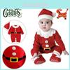 Adorable Christmas Baby Knitted Romper Jumpsuit Outfit W/ Santa Claus Sweater Hat