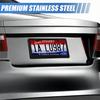 2 Pack License Plate Frames, Stainless Steel Car License Plate Cover Car Accessories With Screw Caps (Black)