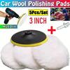 5Pcs 3/4/5 Inch Polishing Kit Car Polishing Pad Car Waxing Sponge Disk Wool Wheel Auto Paint Care Polisher Pads Car Gadget