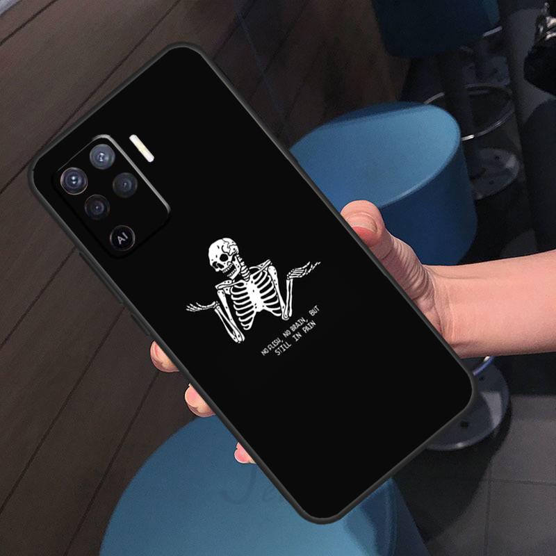 Skeleton Art Case For Oppo A40 A60 A80 A18 A38 A58 A78 A98 A96 A76 A16 A94 A74 A54 A15 A17 A57 A77 A5 Pro