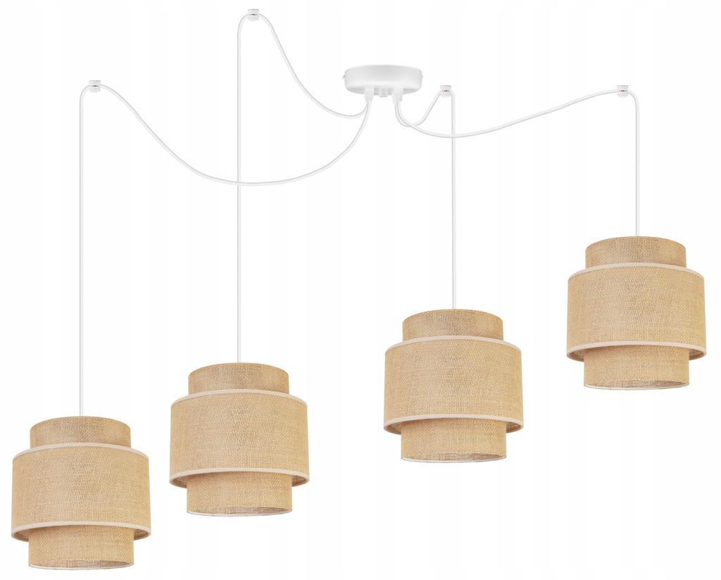 Hanging Lamp, Ceiling Chandelier, Lampshade, Boho Juta