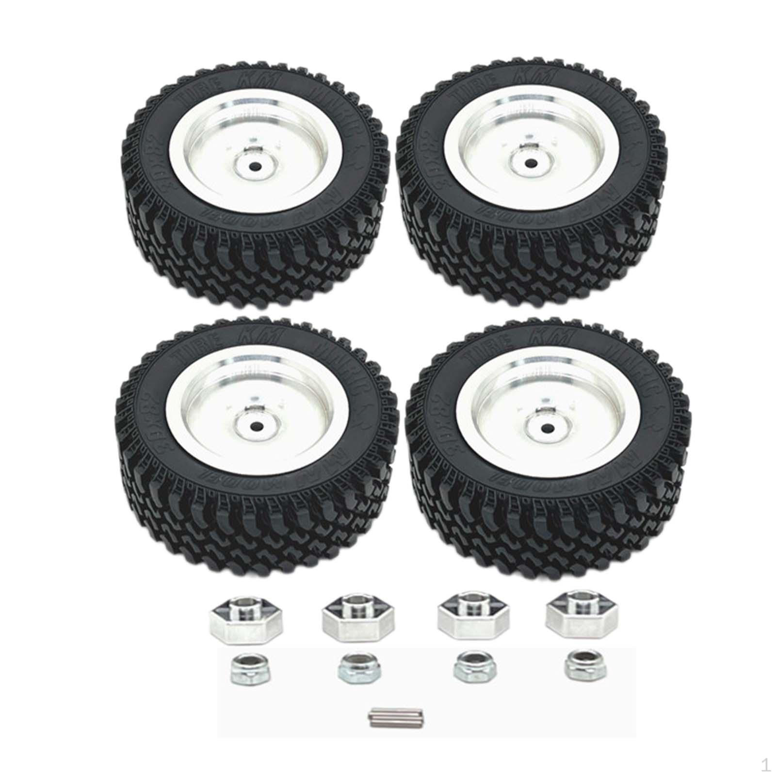

4x RC Wheels and Tires with Wheel Rim Spare Parts Part Replacement for 1/12 MN168