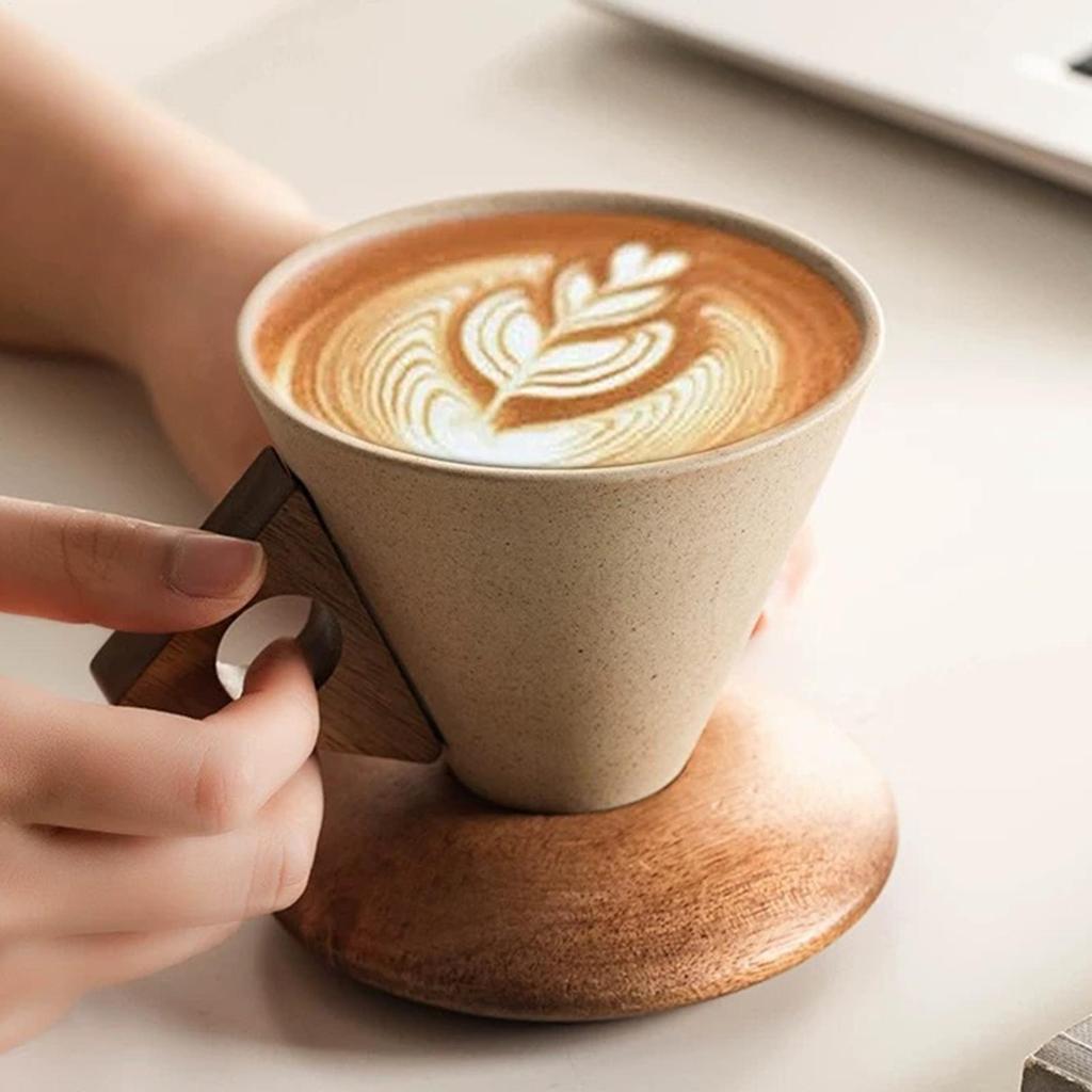 Tasse für Kaffee Keramik Konisch Ergonomisch Trinkbecher Haushalts-Kaffeetasse für Familie Zuhause Innen Büro Reise Outdoor Geburtstage Tee