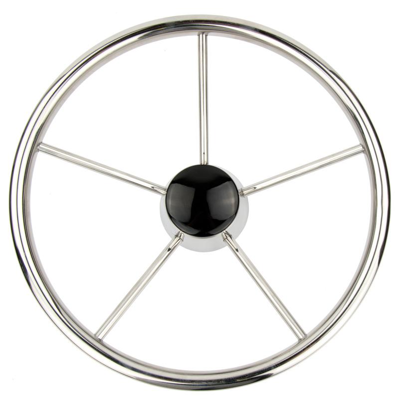 13.5'' Stainless Steel Marine Boat Steering Wheel, 5-Spoke Design with 25° Dish Angle