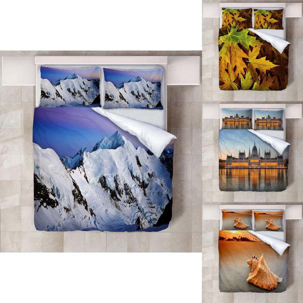 Luxurious 3d Bed Sheet Set Colorful Polyester Modern Simple Design Fits 6.6ft Bed