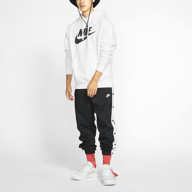 Nike Club Fleece Printed Pullover Hoodie Men Tops White BV2974-100