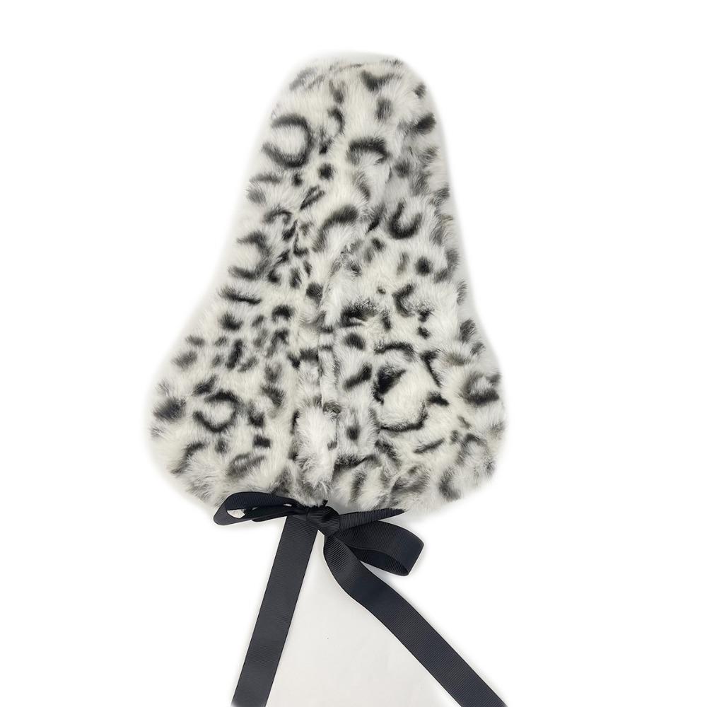 Solid Color Leopard Headbands Plush Warm Scarf Fashion Ear Warmer Women Headwear