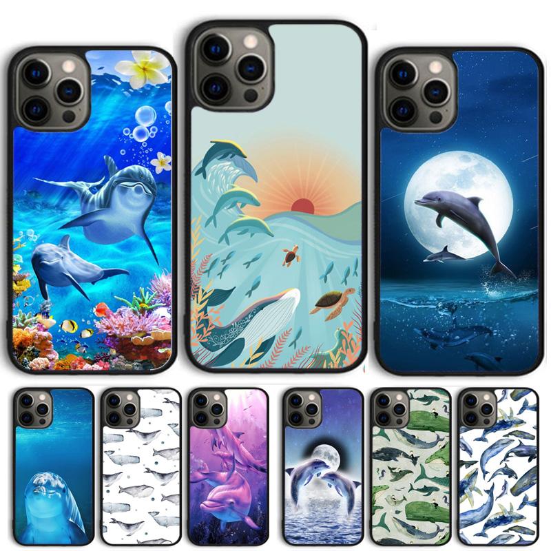 Cute Dolphin Ocean Phone Case For iPhone 17 Air 15 16 Cover 11 13 14 Pro Max 12 Plus Max Fundas