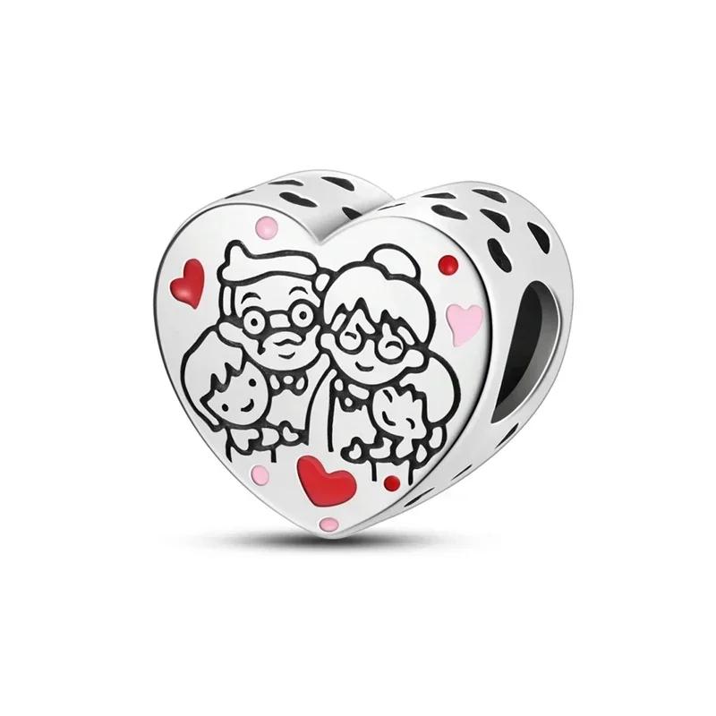 copper Heart Shaped Warm Family Love Mother Pendant Baby Feet Pacifier Charm Bead Charms Bead Charms Compatible With Bracelets Jewellery Gift