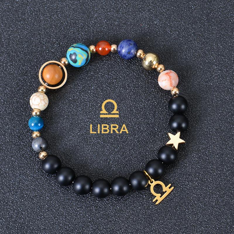 Eight major planets and twelve zodiac signs bracelet, frosted stone, bead bracelet, planets, Christmas gift, Stocking stuffers