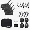 Xinowy V4c PRO Football Referee 4-Person Walkie-Talkie Set: In-Ear Left Ear, 3 Units + Bag