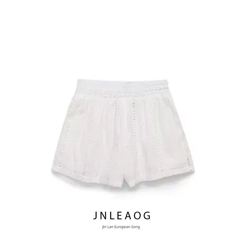 Jnleaog Summer New Women's Clothing Fashion Style Cut Out Embroider High Waist Casual Shorts 8741229 250