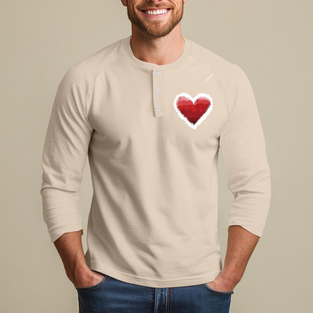 Men's Raglan Sleeve Three-quarter Sleeve Top