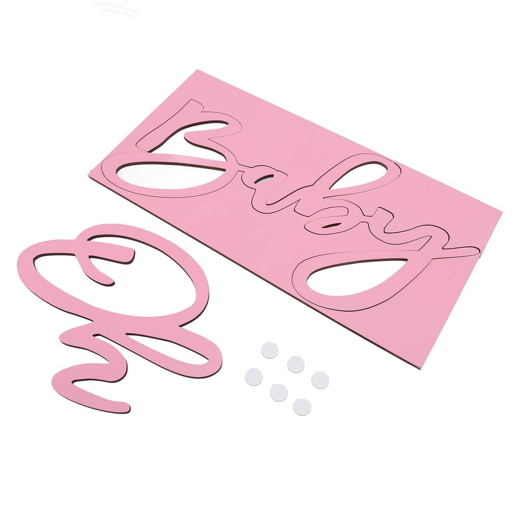 Oh Baby Dřevěná cedule Oh Baby Sign Výřez pro Gender Reveal Párty Dekorace do školky