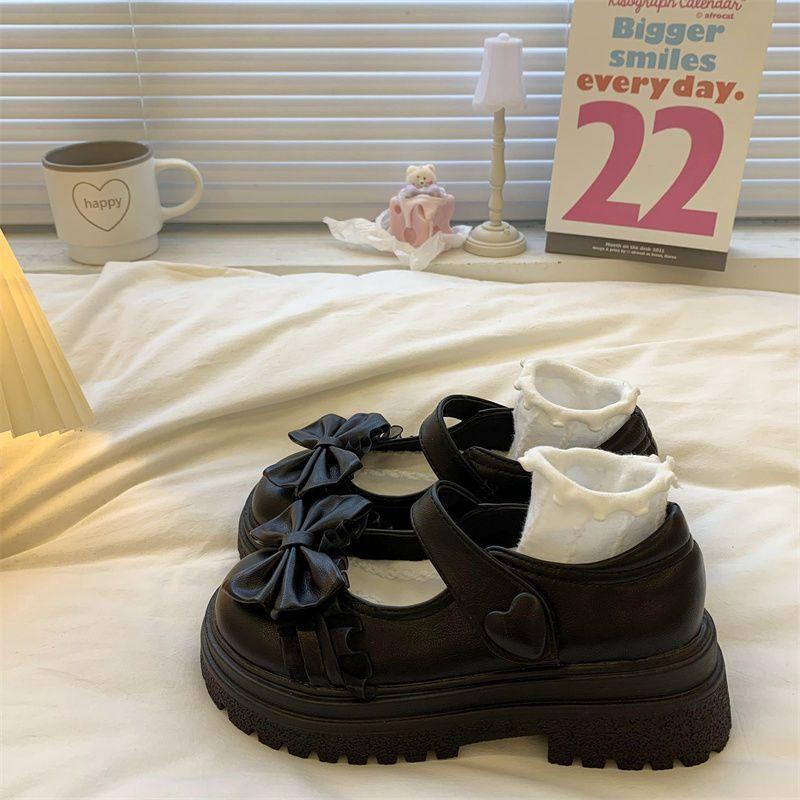 2025 autumn sweet and cool platform Japanese Mary Jane shoes women's bow student versatile jk with skirt small leather shoes list