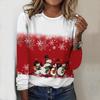 2025 Autumn & Winter Women's New Casual Crew Neck Long Sleeve Top 3D Christmas Pattern Ideal Halloween Christmas Gift