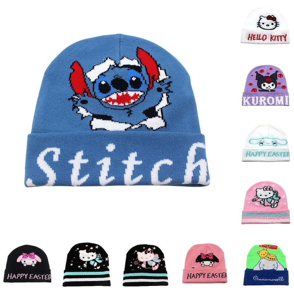 Cozy Knit Kawaii Kuromi Stitch Character Beanie Hat For Stylish Winter Warmth