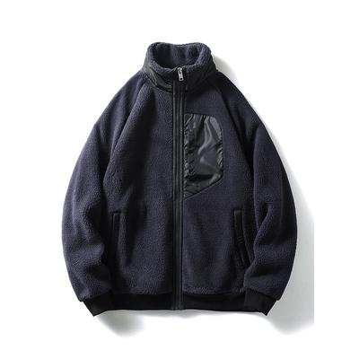 American Retro Double-Sided Fleece Jacket for Men, Autumn and Winter Thickened Sweatshirt, Foreign Trade Men's Fleece Jacket