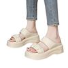 High-end thick-soled cool slippers for women's summer outer wear, new models, not tired feet to increase height, soft-soled beach one-word sandals