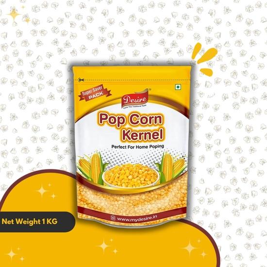 Desire Popcorn Kernel Seeds, 1kg | Premium Big Size Gourmet Makkai Popcorn Kernels | Imported, High Expansion for Fluffy Popcorn