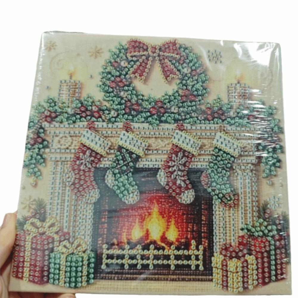 Santa Claus DIY Pearl Bead Art Set Christmas Socks Santa Painting Set Christmas