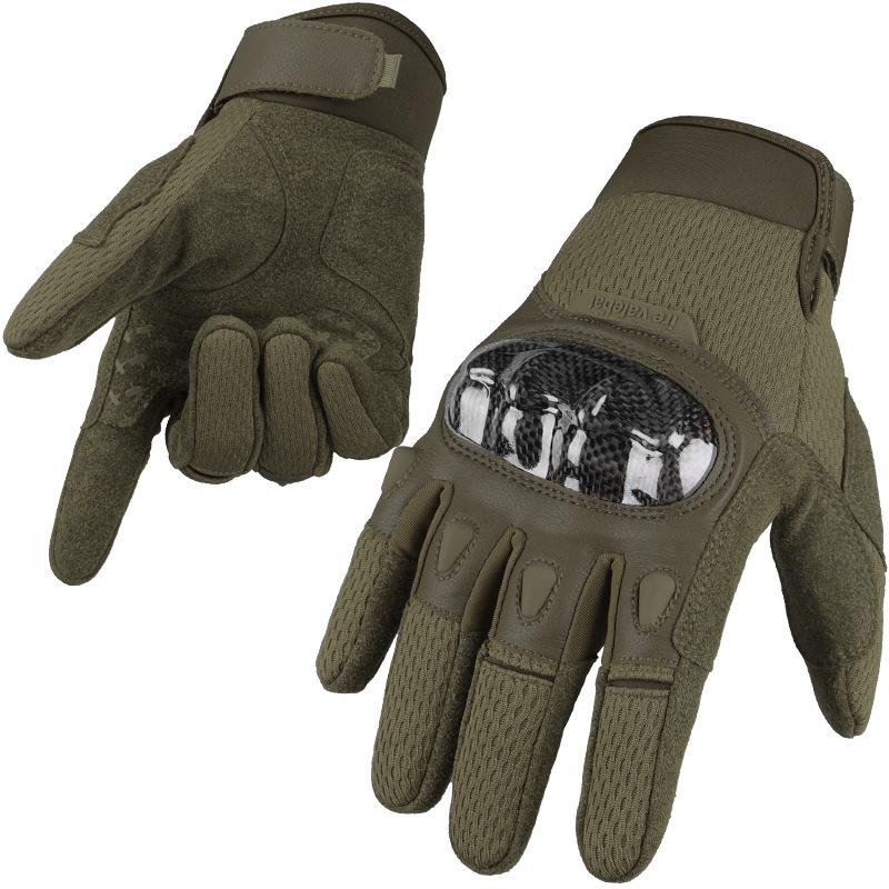 New Tactical Gloves CS Anti-collision Carbon Fiber Shell Anti Fall Anti Slip Wear Resistant Five Finger Sun Protection Touch Screen Riding Gloves