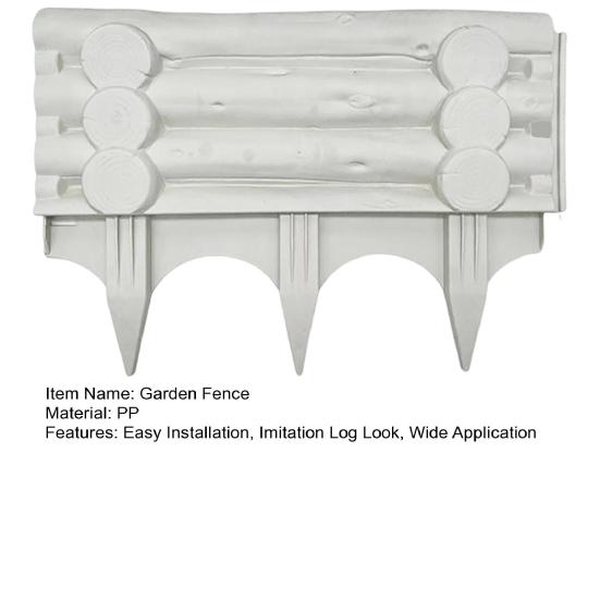 Plastic Decorative Garden Fence Imitation Log Retaining Border Garden Landscaping Edging Border Panel for Lawn Yard Flower Beds Paths