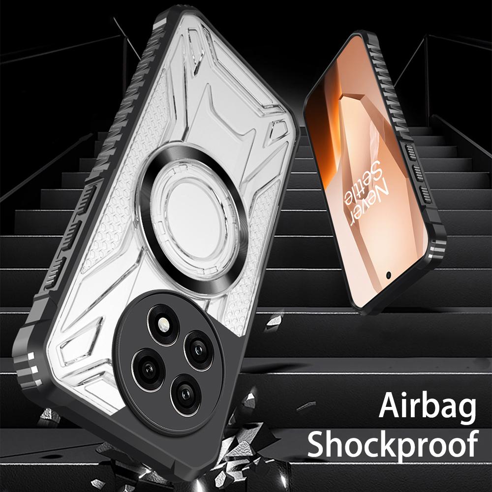 KEYSION Transparent Magnetic Case for OnePlus 13 5G Soft Silicone+PC Heavy Duty Shockproof Phone Back Cover for One Plus 1+13