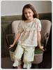 English Girls' Summer Short-sleeved Home Clothes Pajama Set