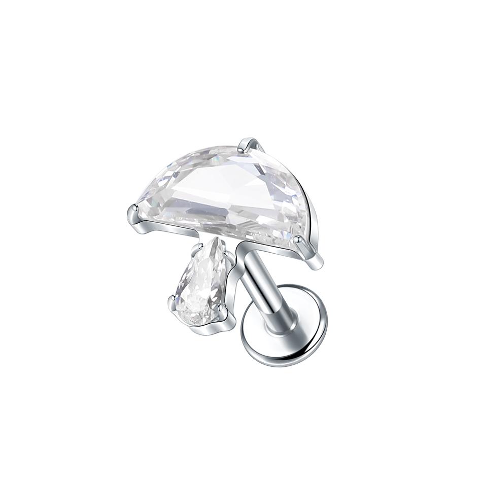 1PC Titanium Zircon Labret Piercings Lip Rings Gold Color CZ Cartilage Helix Lobe Conch Earring Stud Piercings Women Jewelry 16G