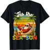 Tis The Sea-Sun Funny Christmas In July Hawaii Santa Beach T-Shirt