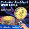 RGB Ambient Light Wireless Wall Lamp USB Rechargeable Motion Sensor RGB Gradient Lamp Magnetic Sticker Remote Control