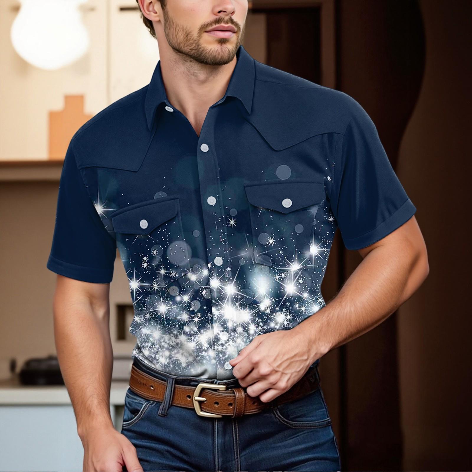 

Мужской модный топ кэжуал с короткими рукавами, лацканами и длиной до плеч M белый