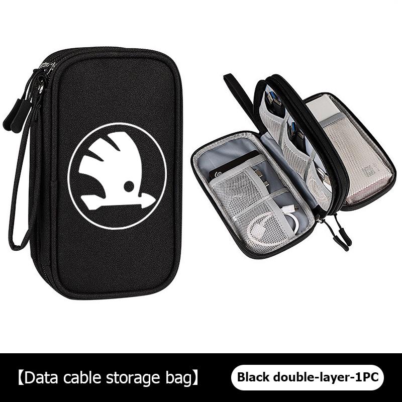 AAABR1 Travel Portable Digital Accessories Storage Bag Organizer For Skoda Kamiq Karoq Octavia 2 3 Rapid Scala Kami Fabia VII VRS