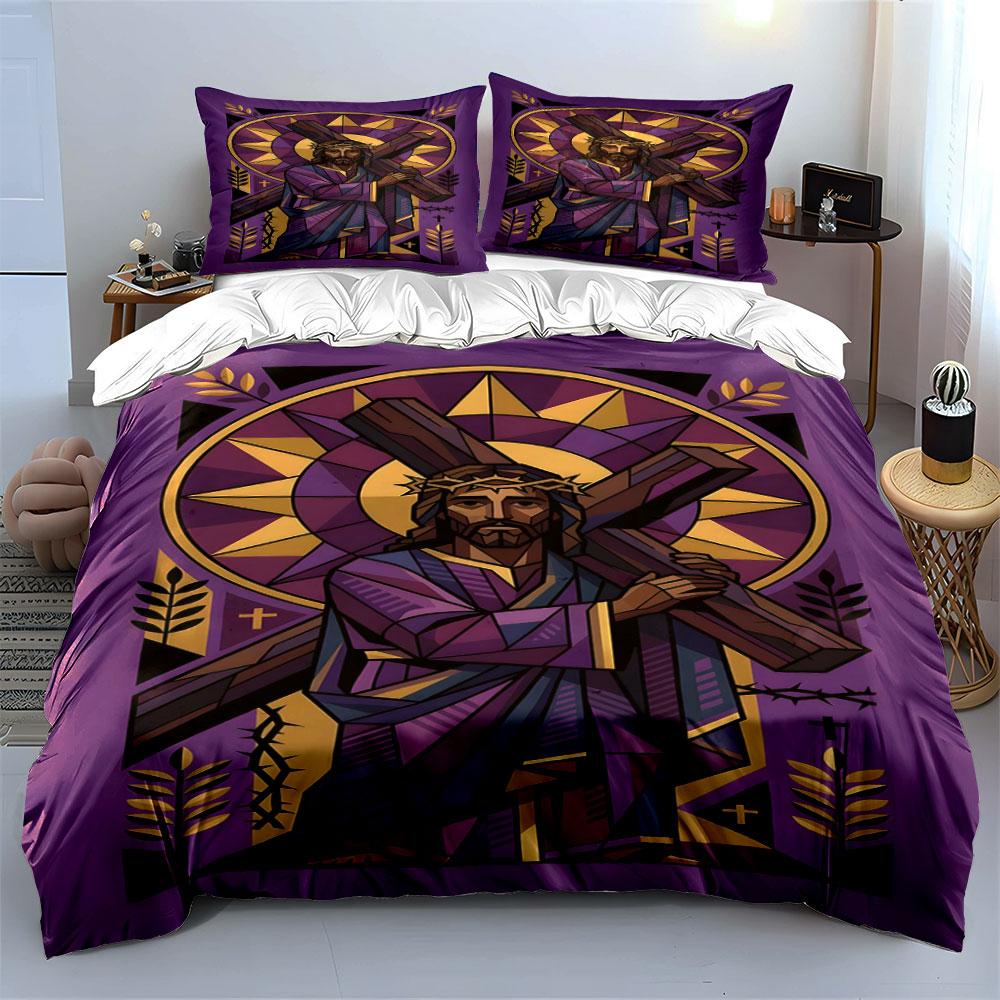 Jesus carrying a cross. Bedding sets Duvet cover sets Duvet covers Pillowcases(1 * Duvet Cover 2 * Pillowcases without duvet insert)
