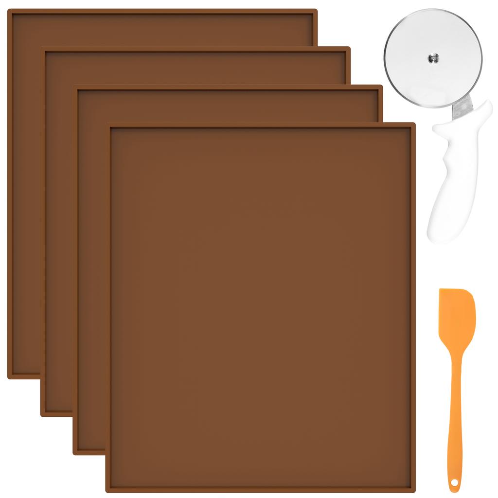 4Pcs Silicone Dehydrator Tray with Edge Nonstick Fruit Leather Dehydrator Mat Square Fruit Roll Dehydrator Pad Reusable